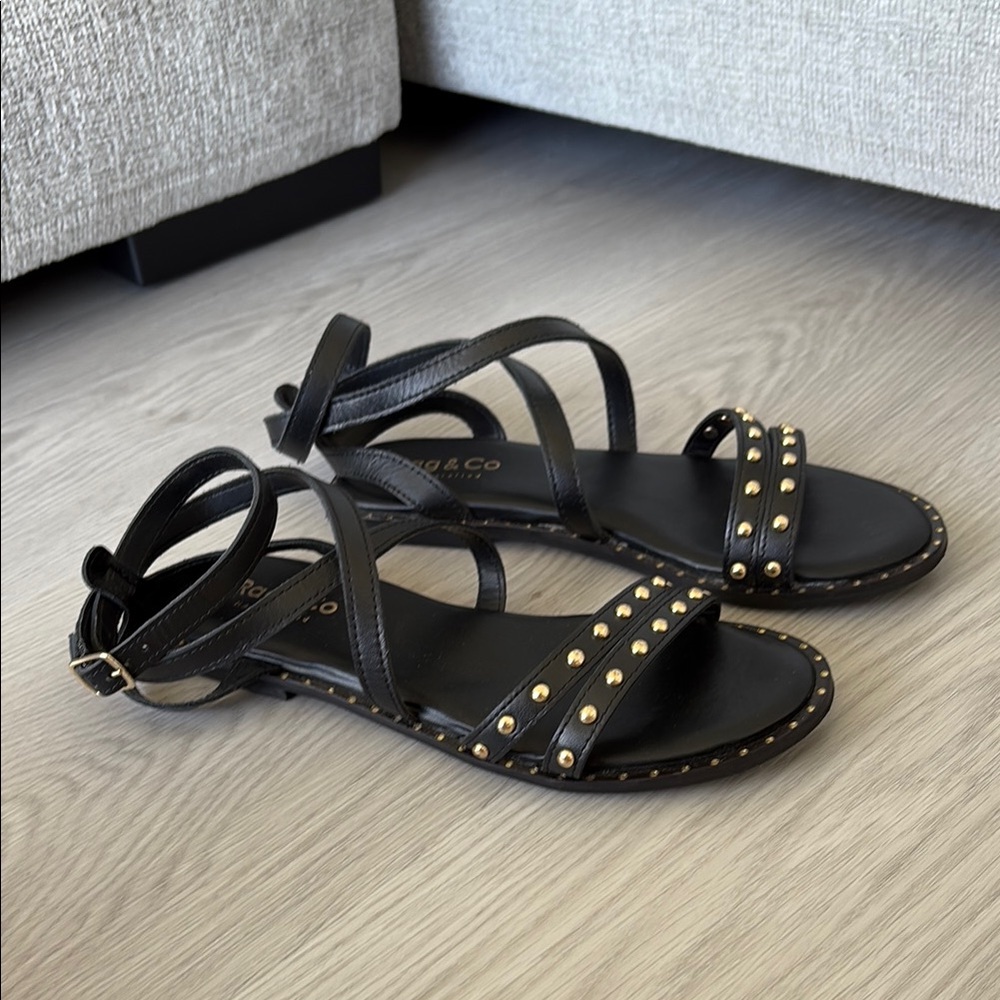 Rag & Co Leather Studded Sandals